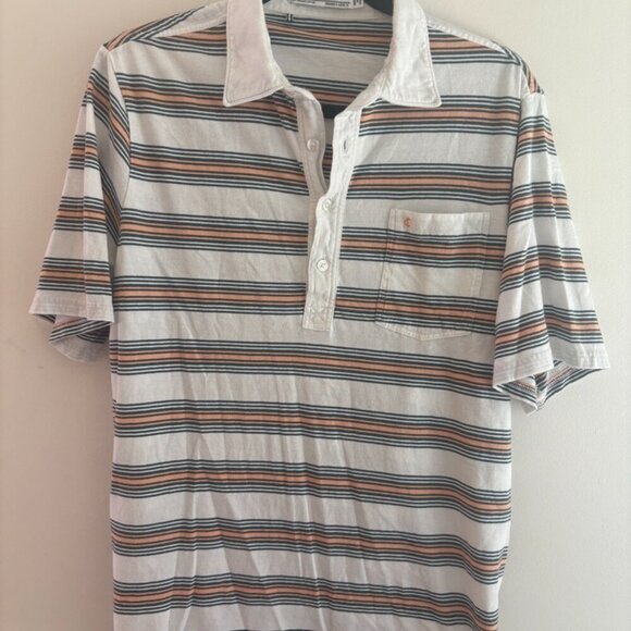 Criquet Pima Cotton Short Sleeve Stripe Polo 4-Button Size Large - Picture 11 of 11
